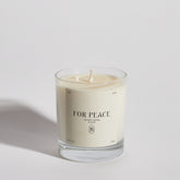 Boujie For Peace jar candle, handmade with natural soy wax, blending citrus, aloe vera, and coconut for a serene, spa-like aroma – front view.